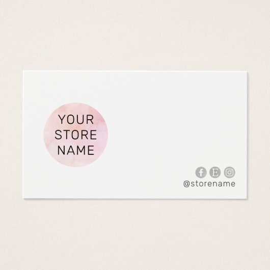 Eenvoudige roze Waterverf QR Code Visitekaartje (Voorkant)