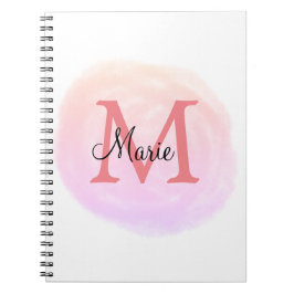 eenvoudige roze waterverf textuur voeg uw naam tek notitieboek