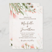 Eenvoudige roze Waterverf ventilatortuin Christeli Kaart (Voorkant / Achterkant)