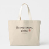 Eenvoudige Roze Waterverf Wildflower "Honeymoon Ti Grote Tote Bag (Achterkant)