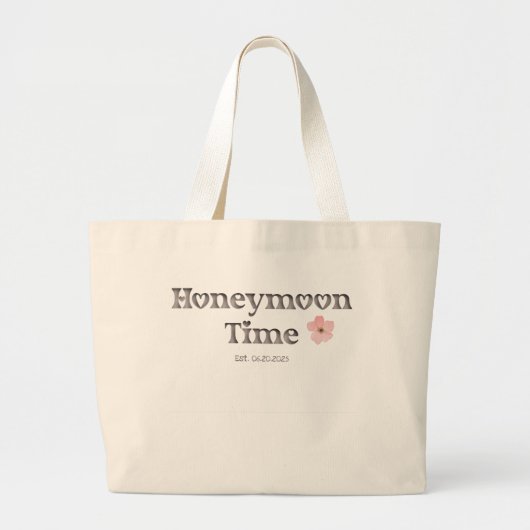 Eenvoudige Roze Waterverf Wildflower "Honeymoon Ti Grote Tote Bag (Voorkant)