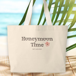 Eenvoudige Roze Waterverf Wildflower "Honeymoon Ti Grote Tote Bag