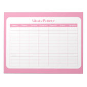 Eenvoudige roze weekplanner notitieblok (Voorkant)