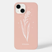 Eenvoudige Roze Witte Bloemige Esthetische Geperso Case-Mate iPhone Case (Achterkant)
