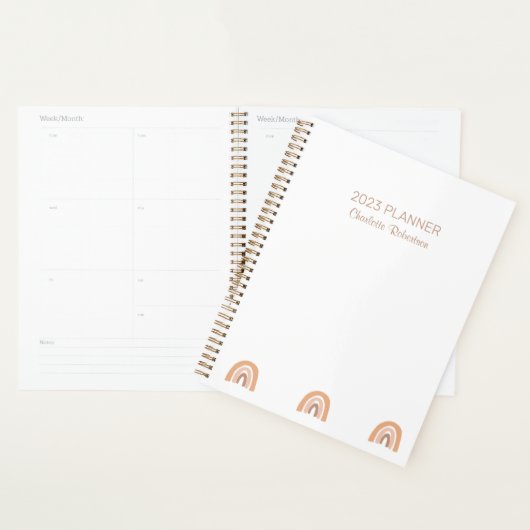 Eenvoudige roze witte boho regenboog, speciaal gep planner (Display)