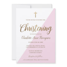 Eenvoudige roze witte gouden cross virtuele kerstm