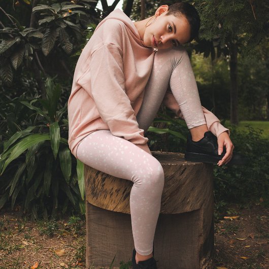 Eenvoudige roze witte minimalistische klassieke ge leggings
