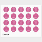 Eenvoudige Roze & Witte Moderne Afstuderen Ronde Sticker (Vel)