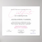 Eenvoudige Roze Witte Professionele Schoonheidscer Poster (Voorkant)
