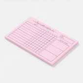 Eenvoudige roze witte weekse Habit Tracker Post-it® Notes (Schuin)