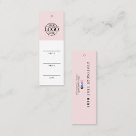 Eenvoudige Roze Zakelijke Logo Kleding Prijs Hangl Mini Visitekaartje