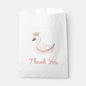 Eenvoudige roze zwaan prinses bedankt bedankzakje (Voorkant)