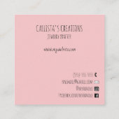 Eenvoudige Roze Zwarte Klant Korting Dank u Vierkante Visitekaartje (Achterkant)