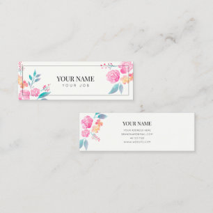 Eenvoudige Rozen geschilderd in waterverf Mini Visitekaartje