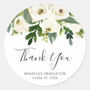 Eenvoudige Rozen van Floral Elegant Afstuderen Ronde Sticker