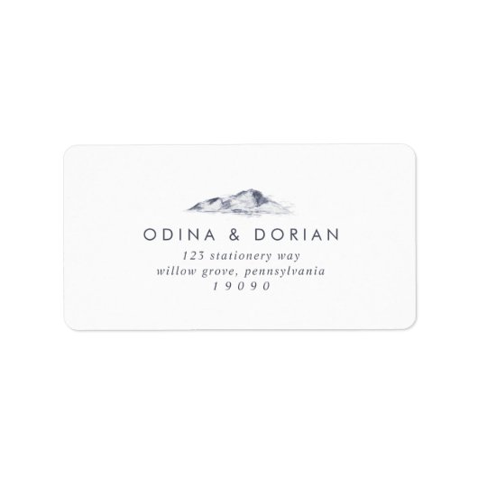 Eenvoudige RSVP-Adresetiketten op Bergbekjes Etiket (Voorkant)