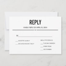 Eenvoudige RSVP-antwoord Huwelijks Template Aangep