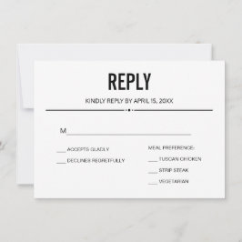 Eenvoudige RSVP-antwoord Huwelijks Template Aangep Kaart