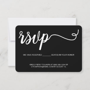 Eenvoudige RSVP Black zonder gereserveerde stoel t