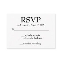 Eenvoudige RSVP-huwelijksbijlagen