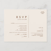 Eenvoudige RSVP-kaart in het menu NATRIA (Achterkant)