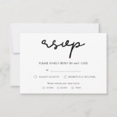 Eenvoudige RSVP-kaart met maaltijdkeuze RSVP Kaartje (Voorkant)