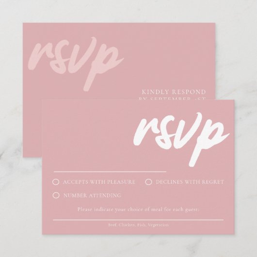 Eenvoudige RSVP-kaart met Roos van mosterd met keu Kaart (Voorkant / Achterkant)