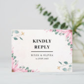 Eenvoudige RSVP-kaart voor bruiloft – Bewerkbaar o RSVP Kaartje (Staand voorkant)