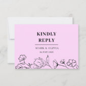 Eenvoudige RSVP-kaart voor bruiloft – Bewerkbaar o RSVP Kaartje (Voorkant)