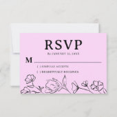 Eenvoudige RSVP-kaart voor bruiloft – Bewerkbaar o RSVP Kaartje (Achterkant)