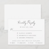 Eenvoudige RSVP-kaart voor bruiloft RSVP Kaartje (Voorkant / Achterkant)