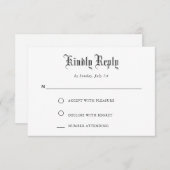 Eenvoudige RSVP-kaart voor zwart script RSVP Kaartje (Voorkant / Achterkant)