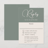 Eenvoudige RSVP met maaltijden uit de moderne Eenv (Voorkant / Achterkant)