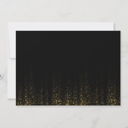 Eenvoudige RSVP met zwarte en gouden glitter Kaart (Achterkant)