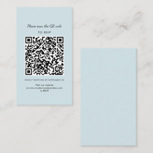 Eenvoudige RSVP QR Code Wedding Enclosure Kaart Visitekaartje