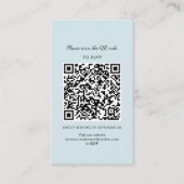 Eenvoudige RSVP QR Code Wedding Enclosure Kaart Visitekaartje (Voorkant)