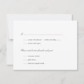 Eenvoudige rsvp-reactie op het grote initiaal grij kaart (Achterkant)