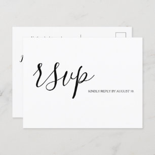 Eenvoudige RSVP Script Typography response Weddens Uitnodiging Briefkaart