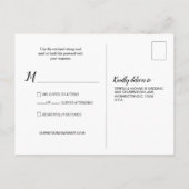 Eenvoudige RSVP Script Wedding Typography reactie Uitnodiging Briefkaart (Achterkant)