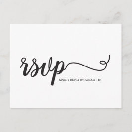 Eenvoudige RSVP Script Wedding Typography reactie Uitnodiging Briefkaart