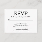 Eenvoudige RSVP Weddenschap Kaarten (Voorkant)
