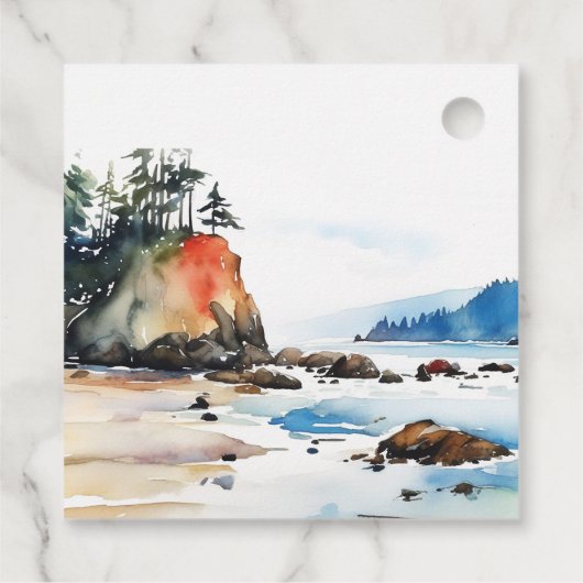 Eenvoudige Ruby Beach Olympic National Park bruilo Bedankjes Labels (Achterkant)