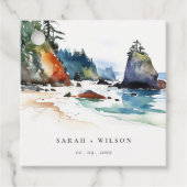 Eenvoudige Ruby Beach Olympic National Park bruilo Bedankjes Labels (Voorkant)