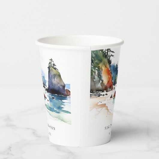 Eenvoudige Ruby Beach Olympic National Park bruilo Papieren Bekers (Rechts)