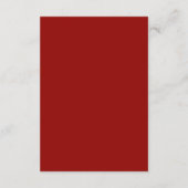 Eenvoudige Ruby Red Bone White Wedding Details Informatiekaartje (Achterkant)