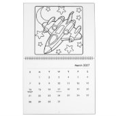 Eenvoudige ruimte kleurkalender kalender (Mar 2027)