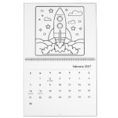 Eenvoudige ruimte kleurkalender kalender (Feb 2027)