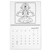 Eenvoudige ruimte kleurkalender kalender (Jan 2027)