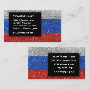 Eenvoudige Russische vlag Glitter Professional Exe Visitekaartje