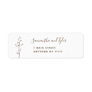 Eenvoudige Rust Branch Moderne Return Address Labe Etiket